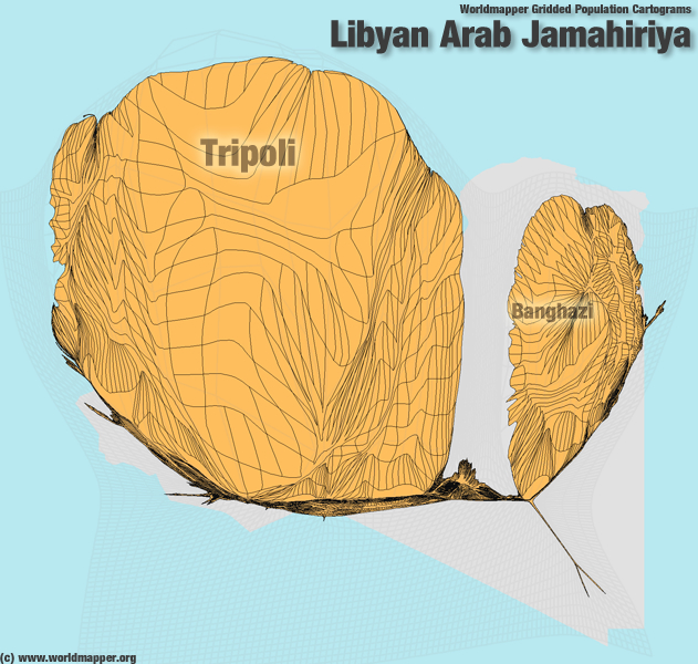 Libyen Bevölkerung Verteilung